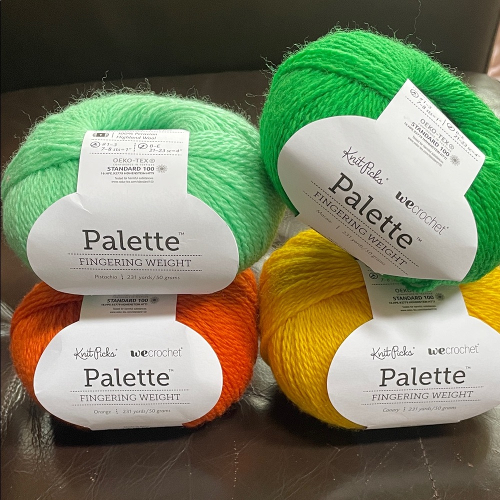 Knit Picks Palette Yarn Set - Green, Orange, Yellow